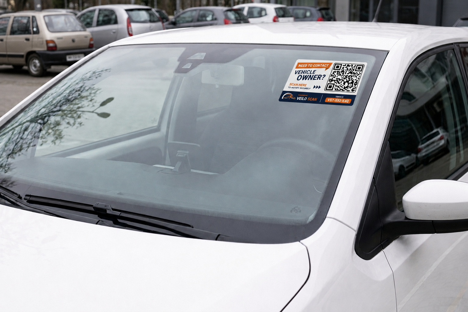 VeiloScan Smart Vehicle QR Safety Sticker for Car– Individual Plan view 2